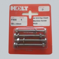 Pernos M5 x 50 con golilla y tuerca